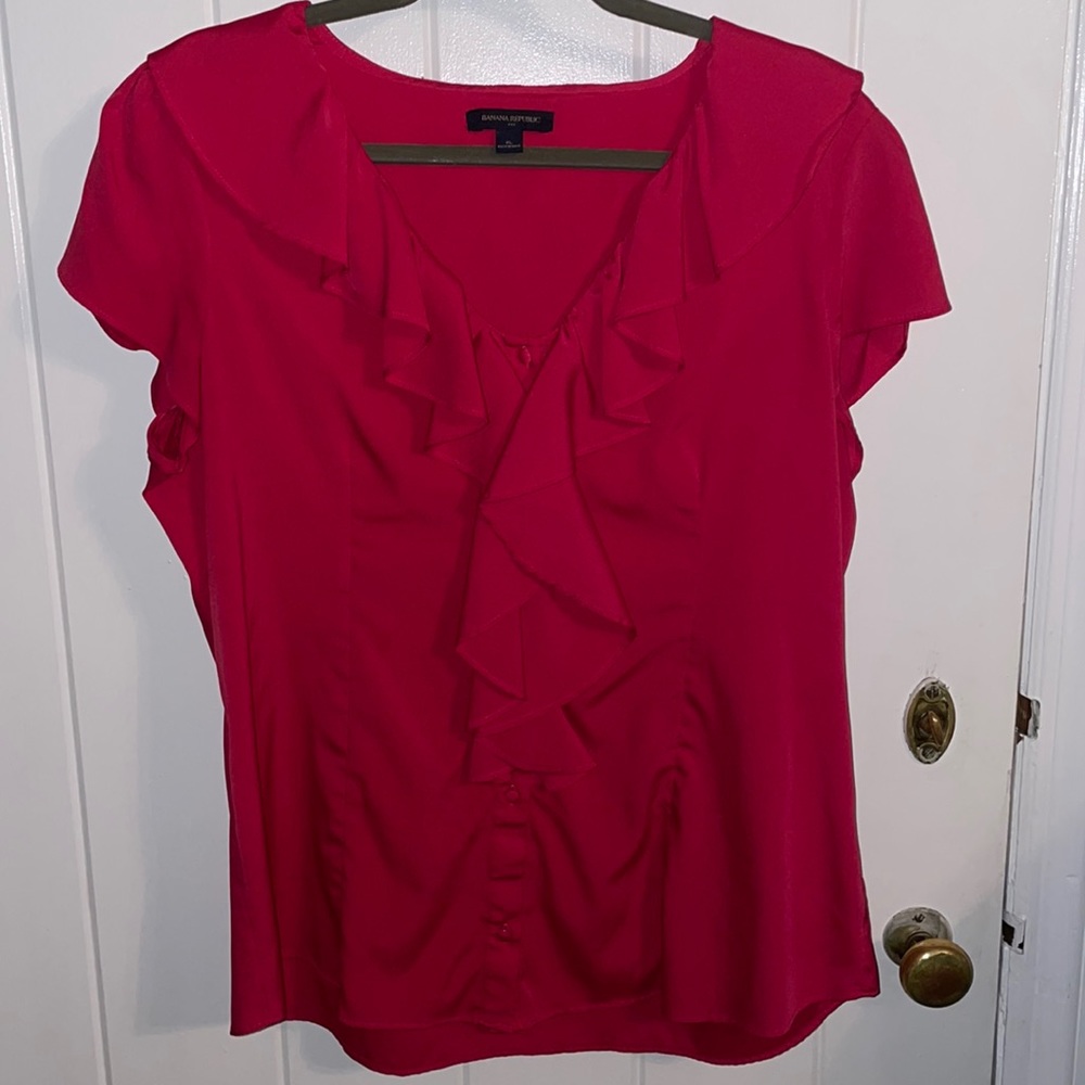 Banana Republic Ladies Pink Blouse Size XL